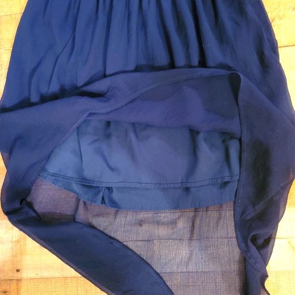 💠CONVERSE Sheer ASYMMETRICAL Navy Skirt💠 - Picture 2 of 3